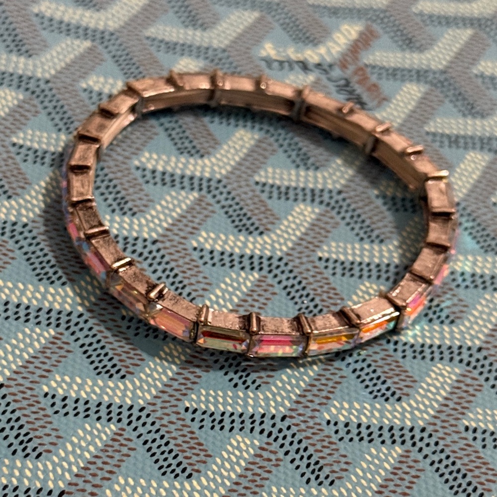 Elegant Silver and Pink Women's Bracelet